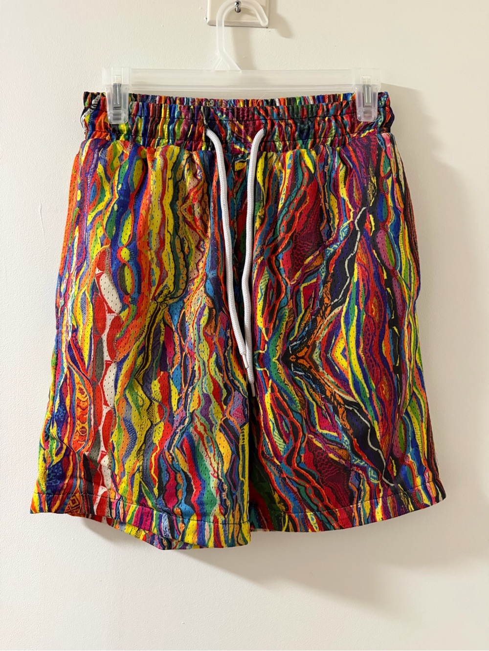 OGF Swim Trunks Mens M Multicolor Like New Wave Pattern Abstract Mesh Lined